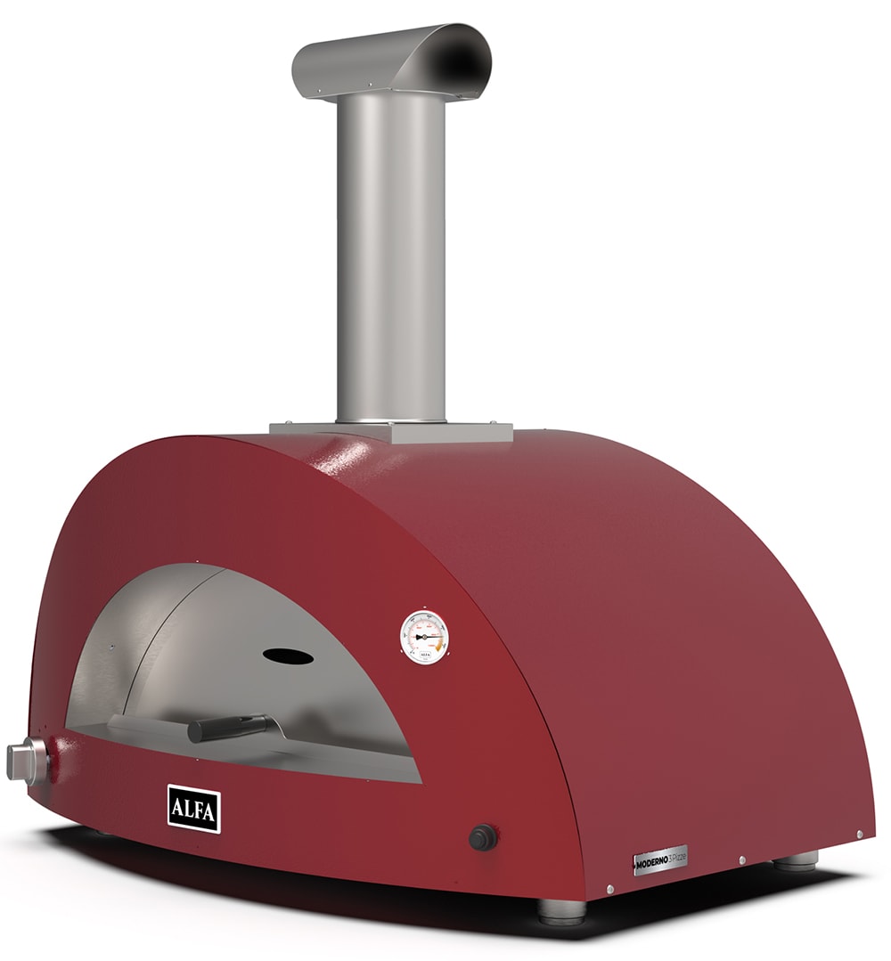 Alfa Moderno 3 Hybrid, röd Grillar & Pizzaugnar frilagd